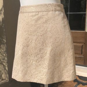 Banana Republic Gold Embossed Damask Skirt